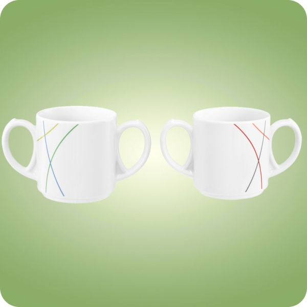 Community Green-​​ o. Red-​Line Kaffeebecher mit 2 Henkel 0,28 l Seltmann Weiden