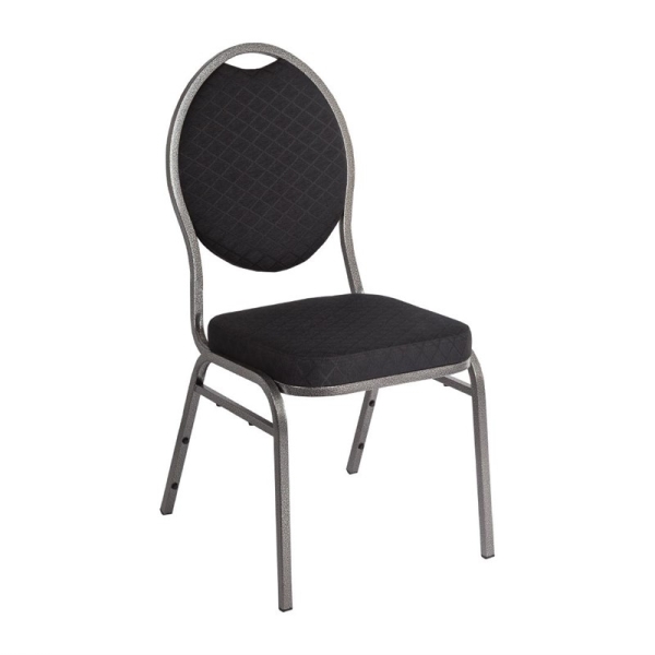 Bolero Bankettstuhl mit ovaler Lehne schwarz