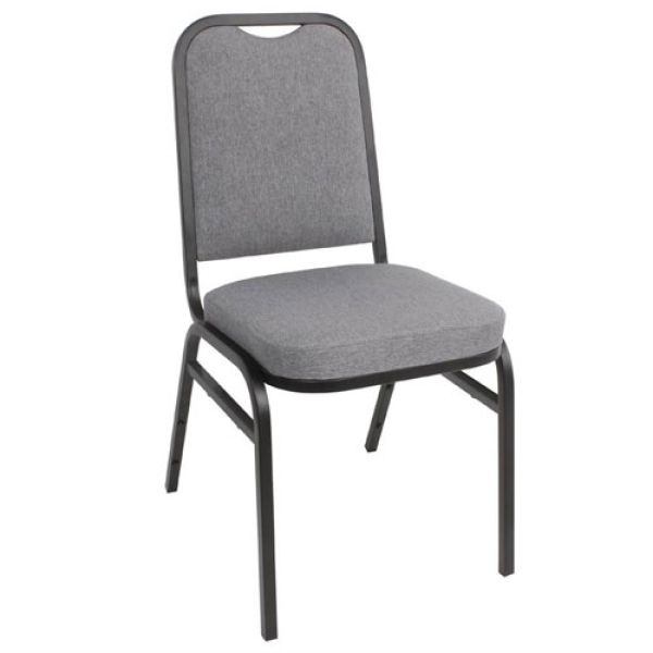 Bolero Bankettstuhl mit quadratischer Lehne grau