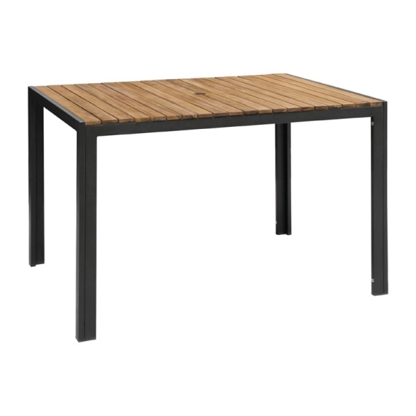 Bolero Tisch rechteckig 120 x 80 cm Stahl Akazienholz