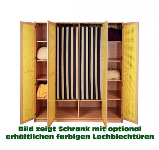 Liegepolsterschrank f. 8 Liegepolster m. Lochblechtüren