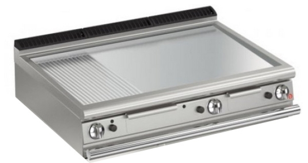AFG Gas-Grillplatte 19,5 kW glatt+gerillt chrom Tischgerät Queen 700
