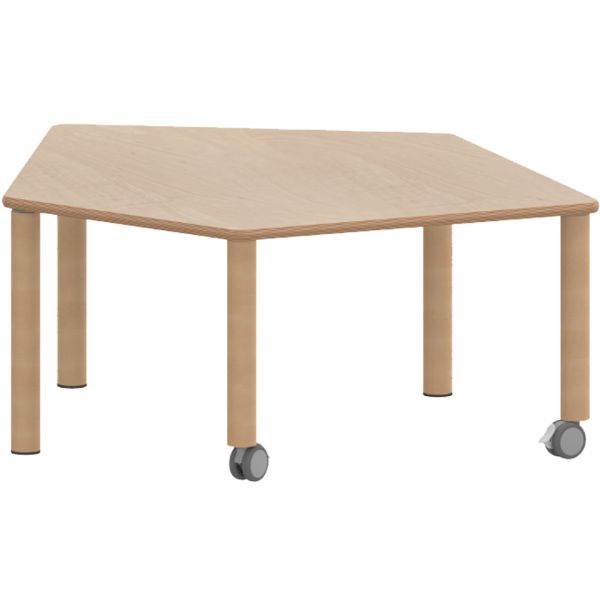 Fünfecktisch ZALOTTI klein 8 Höhen Schichtstoffbelag Holzbeine 2 Rollen TIX6FE128KH2 TIX6FE1280H2 TIX6FE1281H2 TIX6FE1282H2 TIX6FE1283H2 TIX6FE1284H2 TIX6FE1285H2 TIX6FE1286H2