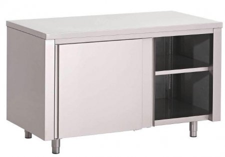 Edelstahl Arbeitsschrank 1600 x 700 mm ohne Aufkantung