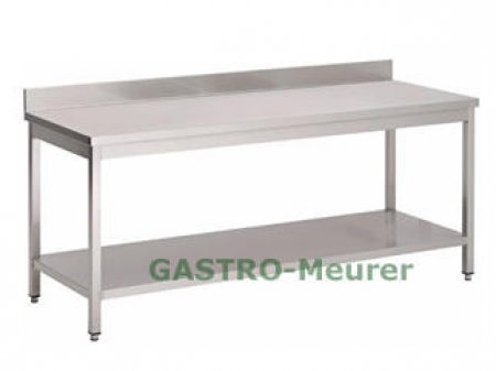 Arbeitstisch 1600 x 700 mm mit Bodenablage und Aufkantung