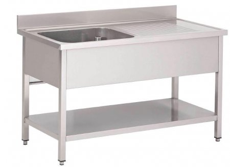 Spültisch 1200 x 700 mm mit 1 Becken