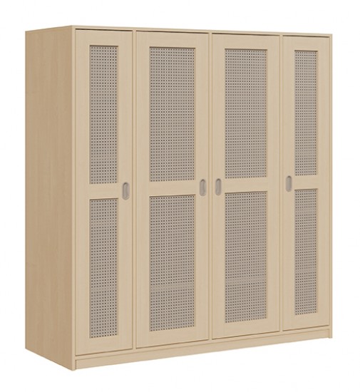 Liegepolsterschrank f. 10 Liegepolster m. Lochblechtüren