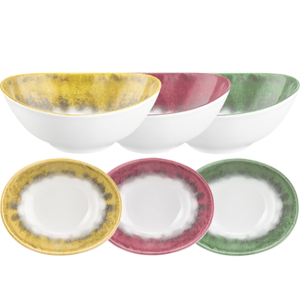Schüssel Bowl oval 12 cm Seltmann Weiden M5306 MODERN LIFE Batik