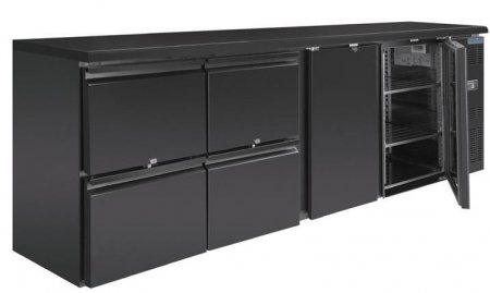 Barkühlschrank 2 Klapptüren + 4 Schübe