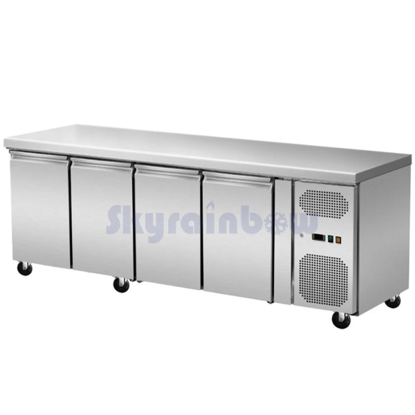 Kühltisch 4 Türen, Umluft, 223x70 Skyrainbow THP4100TN