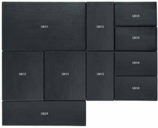 APS Melamin-Platte SLATE GN 1/4 bis GN 1/1