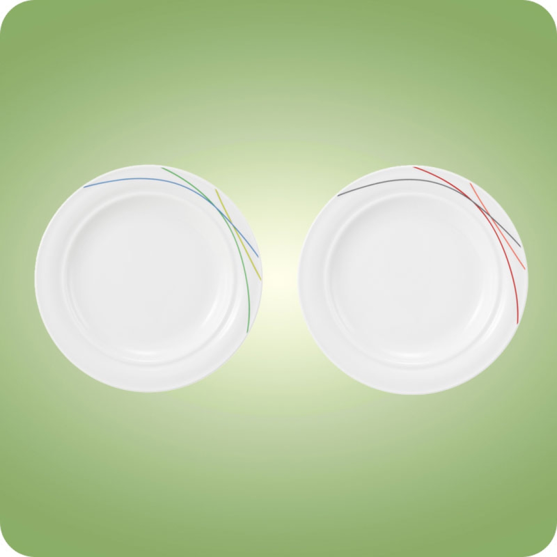 Community Teller flach 20,0 cm Green- o. Red-Line  Fahne