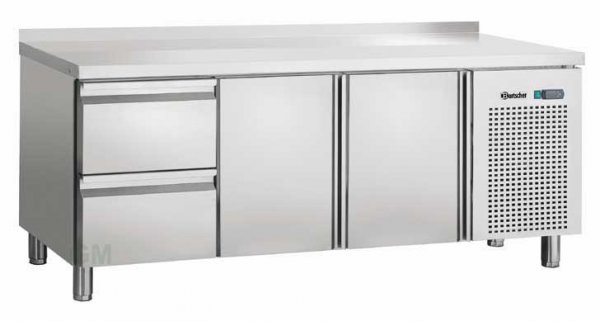Bartscher Kühltisch m. 2 Türen und 2 Schüben u. Aufkantung