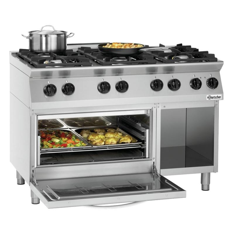 Bartscher 6 Flammen-Gasherd mit Elektro Ofen Serie MFGO
