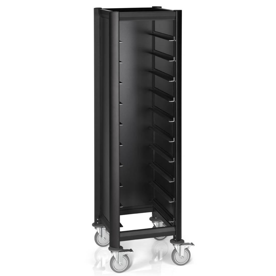 MENSA BLACK Tablettwagen für 10 Tabletts 45,5 x 35,5 cm