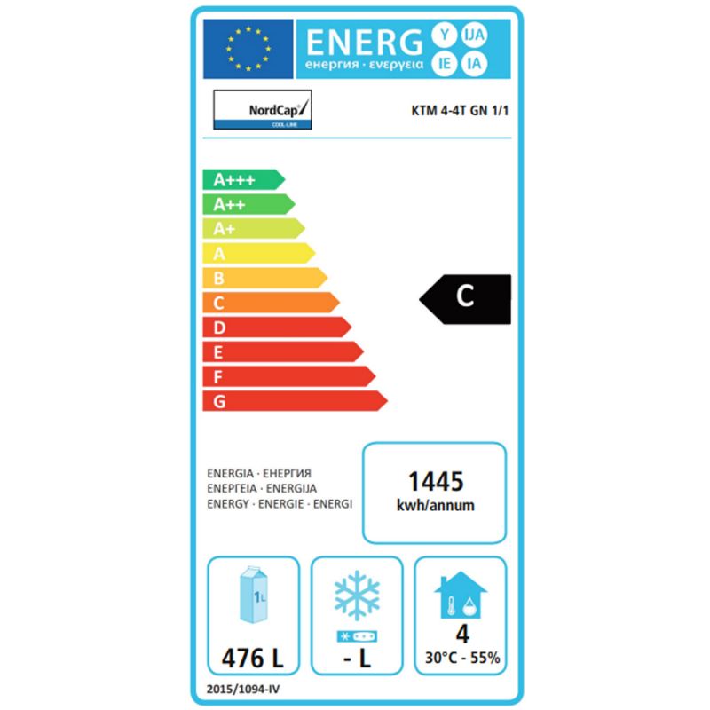 NordCap COOL-LINE Kühltisch 4 Türen KTM 4 - 4T GN 1/1