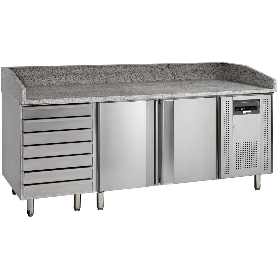 NordCap COOL-LINE Pizzatisch PT 1310 2 Türen 7 Schub