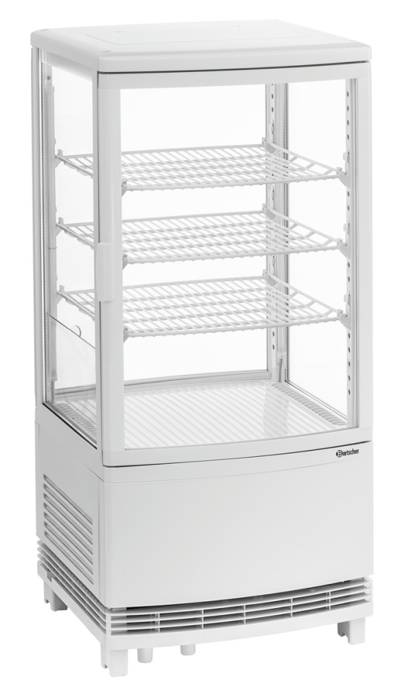 Bartscher Mini-Kühlvitrine 75L2T weiß 75 Liter