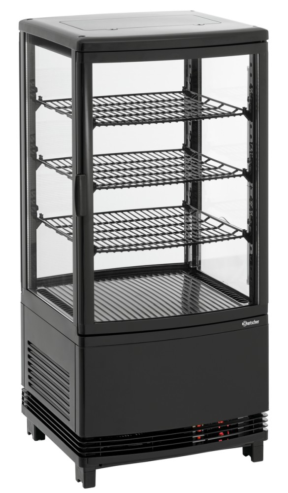 Bartscher Mini-Kühlvitrine 75L2T schwarz 75 Liter