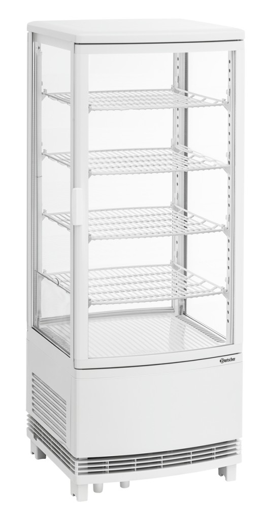 Bartscher Mini-Kühlvitrine 98L2T weiß 98 Liter
