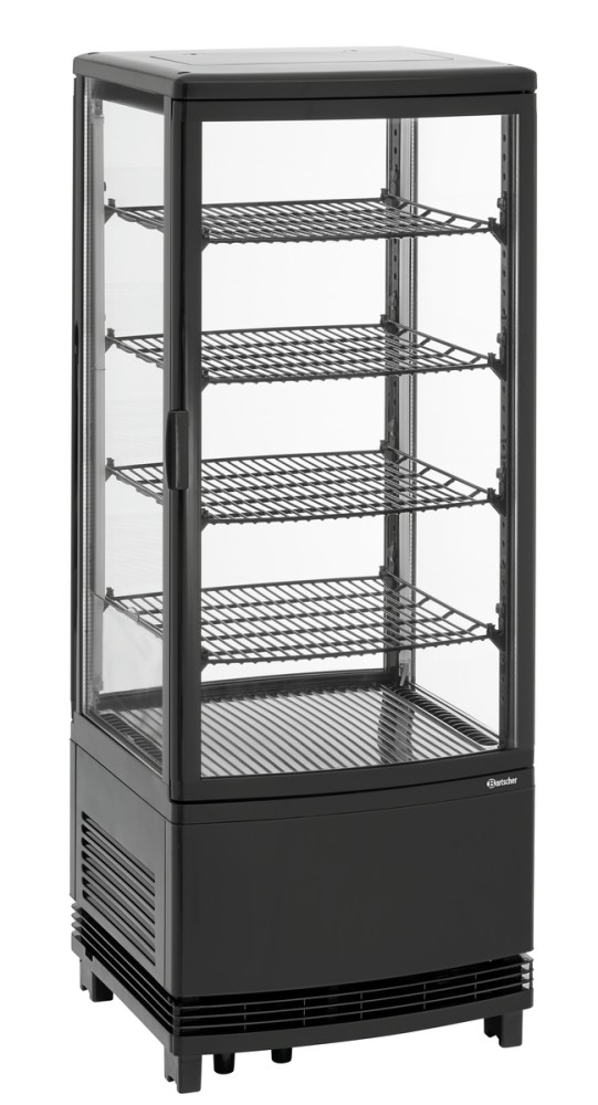 Bartscher Mini-Kühlvitrine 98L2T schwarz 98 Liter
