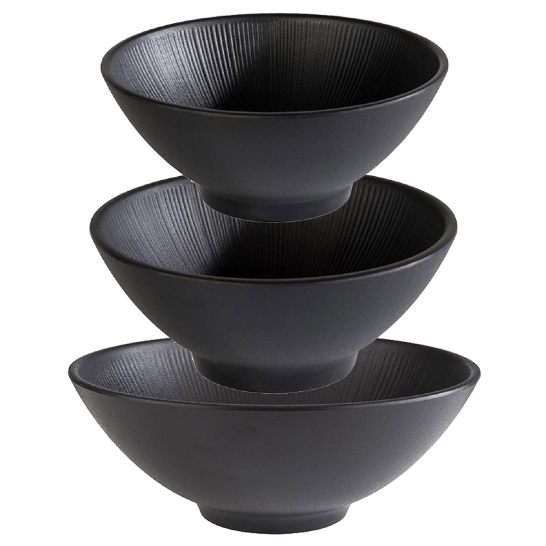 APS NERO Schale Melamin Ø 16 cm, 19 cm + 24 cm