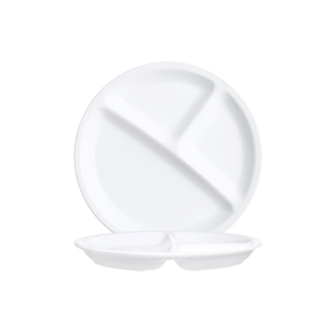 Menüteller 3-geteilt 25,5 cm Restaurant White