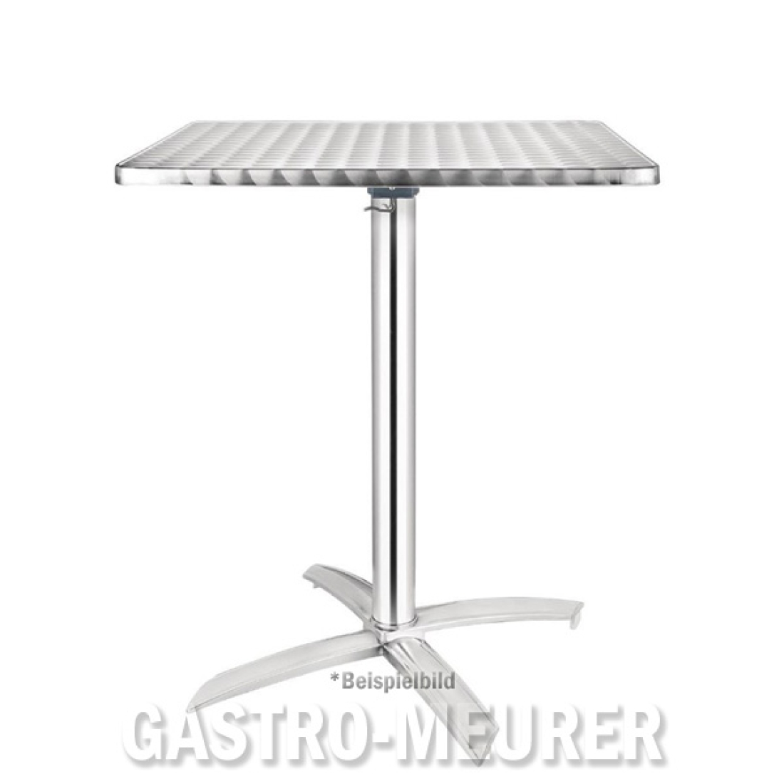 Bolero Bistrotisch quadratisch klappbar 1 Bein 60 cm Edelstahl