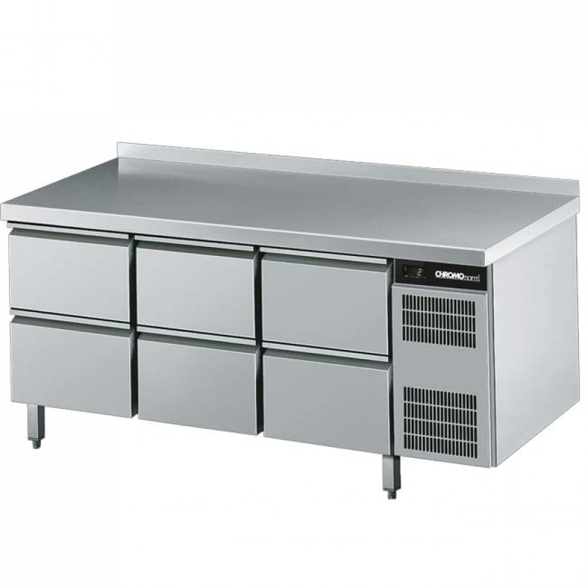 CHROMOnorm Kühltisch GN 1/1, 6 Schubladen