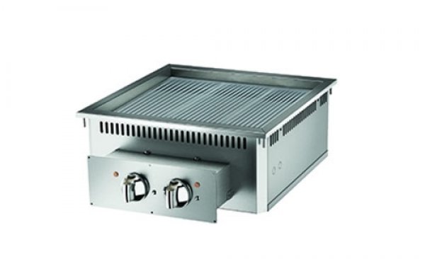 AFG Bratplatte, Breite 600, gerillt, Elektro Einbau Drop-In Queen 700