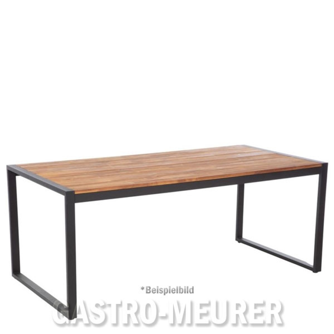 Bolero Tisch rechteckig 180 x 90 cm Stahl Akazienholz