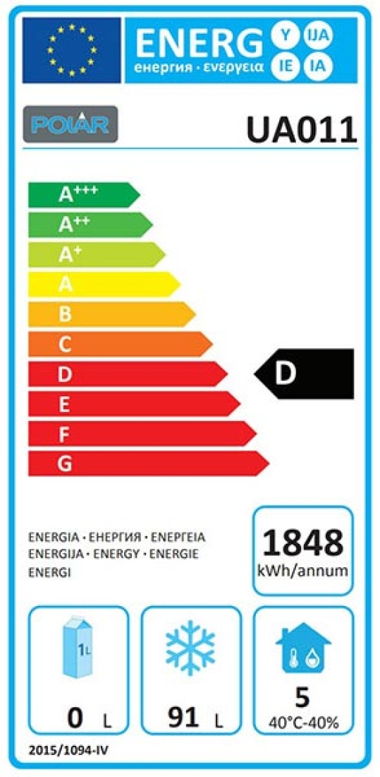 POLAR Tiefkühlschrank 1-Türig, 140 L
