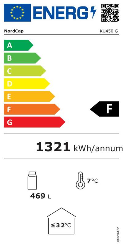 NordCap KU 450-G Umluft-Glastürkühlschrank  438 Liter