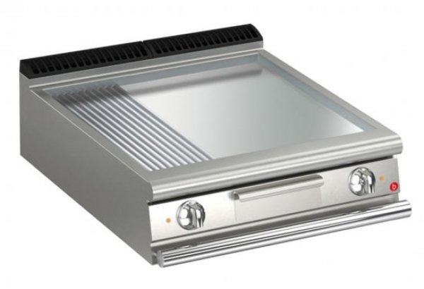 AFG Elektro-Grill+Bratplatte 10,8 kW glatt+gerillt chrom Tischgerät Queen 700