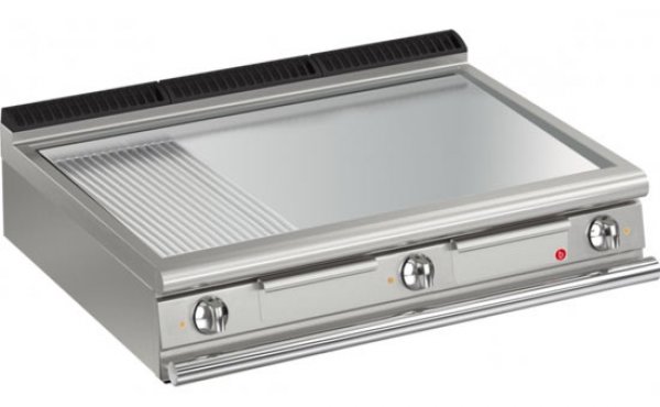 AFG Elektro-Grill+Bratplatte 16,2 kW glatt+gerillt chrom Tischgerät Queen 700
