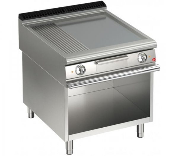 AFG Brat- Grillplatte Elektro glatt-gerillt 15,0 kW Standgerät, Queen 900