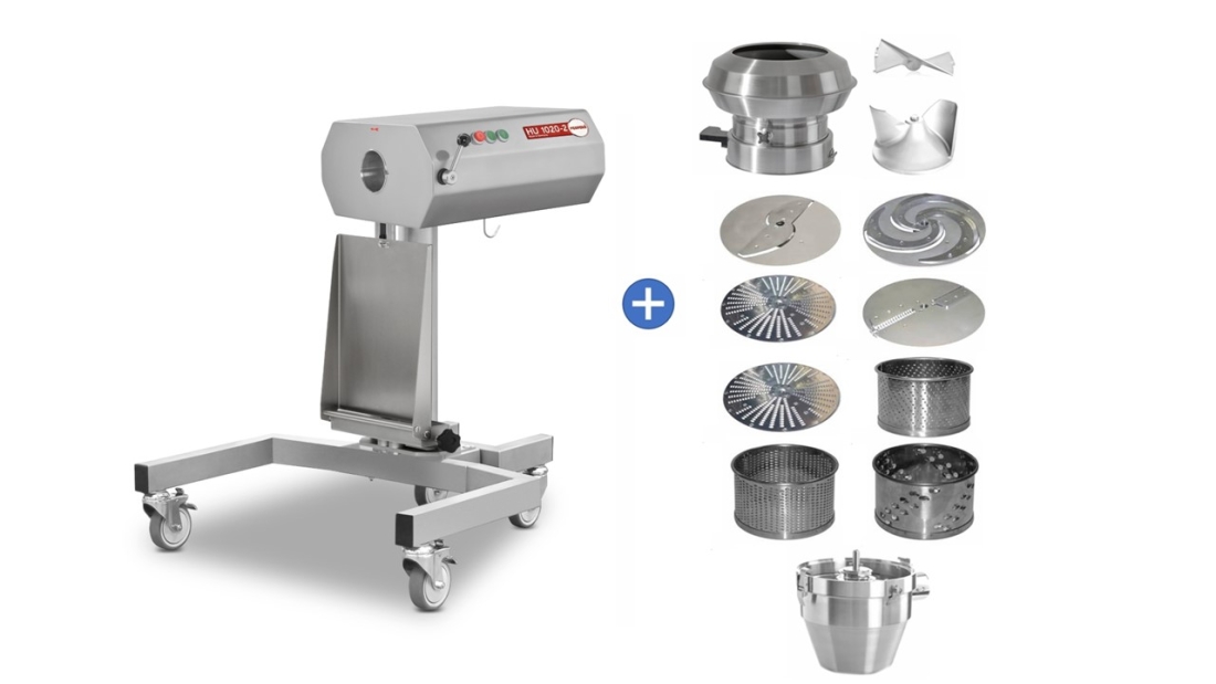 Feuma HU 1020-2 mit Set-Gemüseschneiderausstattung + Trichter + Untergestell (nicht höhenverstellbar)