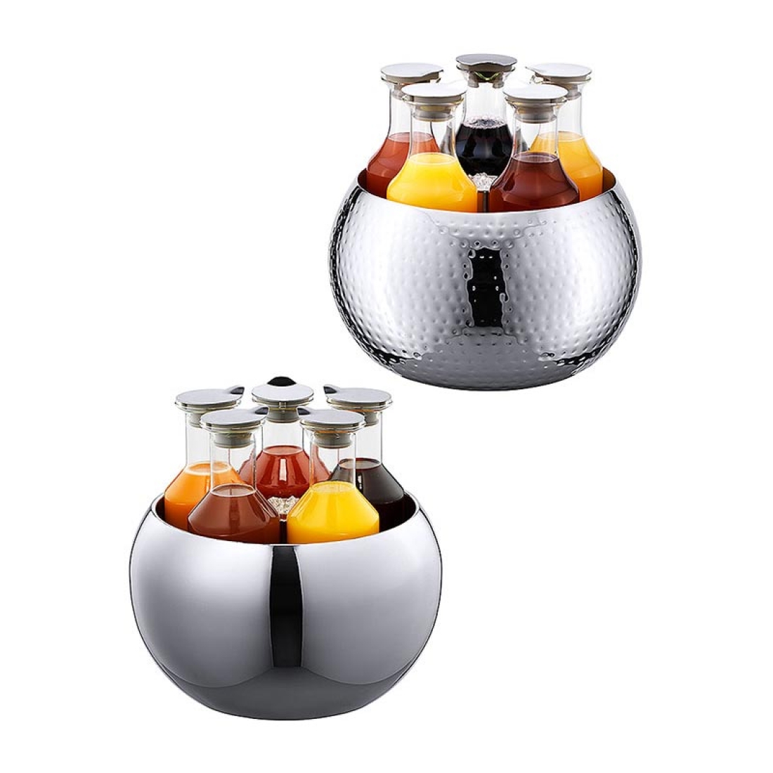 Frilich CARAFINE "Quintet" Edelstahlkugel mit 5 Karaffen 1,2 l