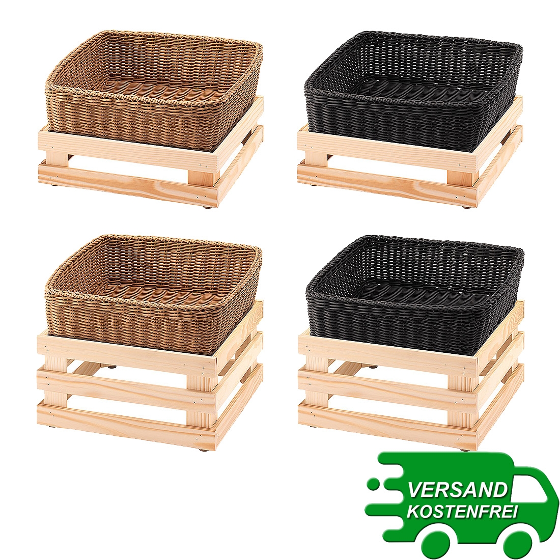 RAISER NATURE 33x33 Brotkorb Frilich 2 Farben, 2 Höhen 3761/010 3761/020 3761/011 3761/021