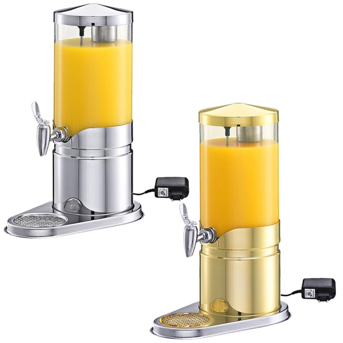Frilich Getränkespender mit elektr. Deckelrührer UNISON Edelstahl/Gold 5,0 l