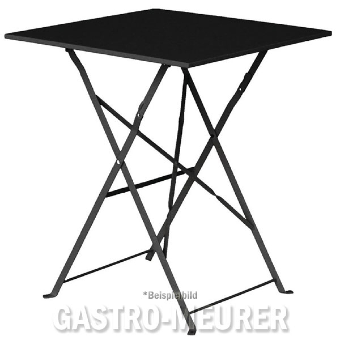Bolero Klappbarer Terrassentisch quadratisch, Stahl, schwarz