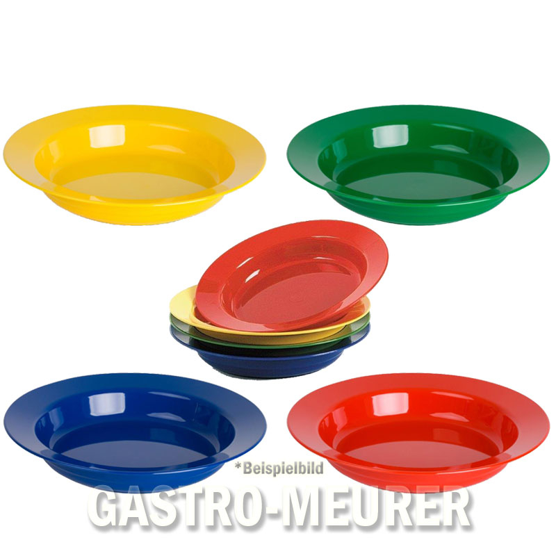 Kinderzeug Teller tief 19 cm / Suppenteller klein 4-Farben (PP) 36 Stück