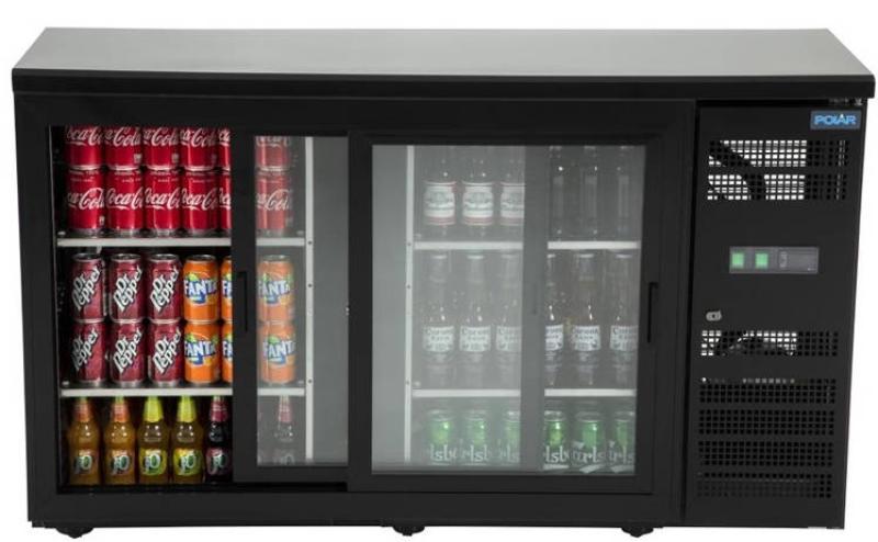 Barkühlschrank mit 2 Glas-Schiebetüren
