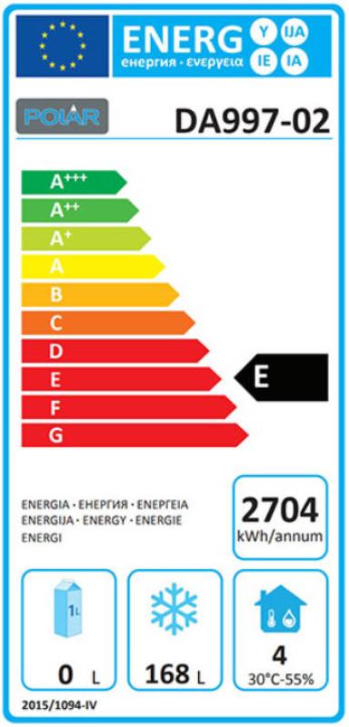 POLAR Unterbau-Kühl- und Tiefkühltisch mit 2 Schubladen 6x GN1/1