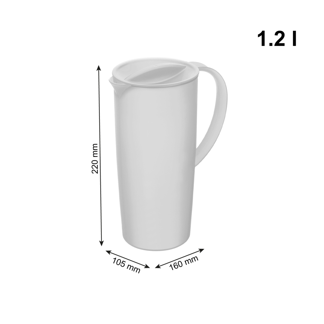 Rotho Krug 1,2 l CARUBA Mistletoe Weiss