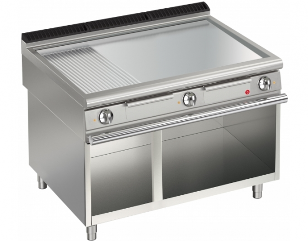 AFG Brat- Grillplatte Elektro glatt-gerillt verchromt 15,0 kW Standgerät, Queen 900