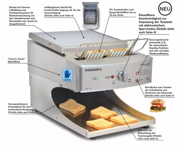 Roband Sycloid® Toaster ST500A-F rot, versandkostenfrei