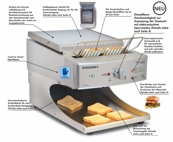 Roband Sycloid® Toaster ST500AB-F schwarz, versandkostenfrei
