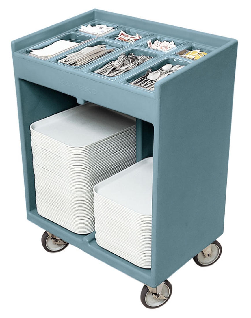 Cambro Tablett- und Essbesteckwagen schieferblau
