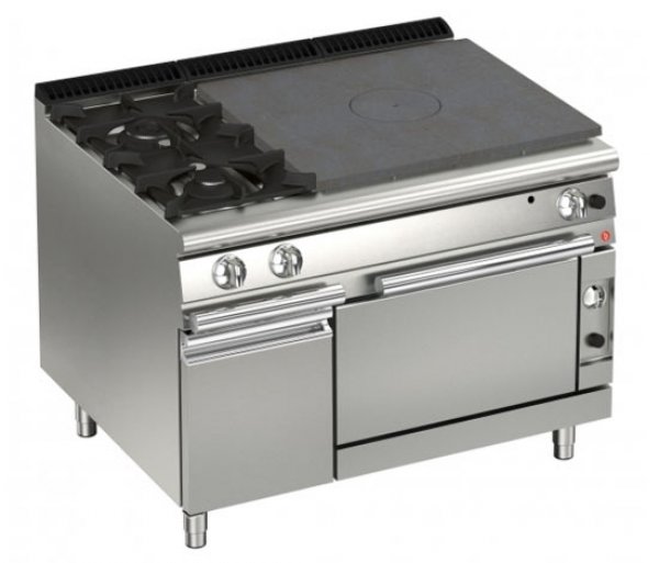 AFG Gas-Glühplattenherd+2Brenner+E-Backofen Standgerät Queen 700